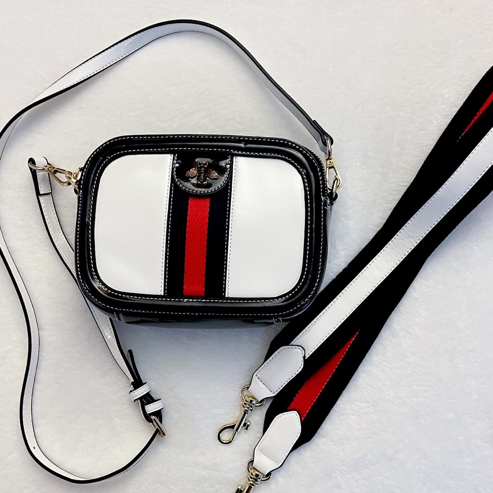 White Bee Logo Camera Bag